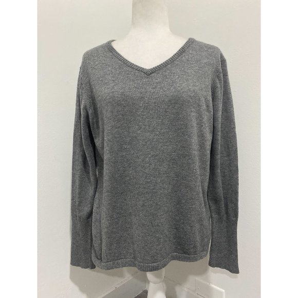 Smartwool Shadow Pine V-Neck Sweater Grey Size Large - Picture 2 of 8